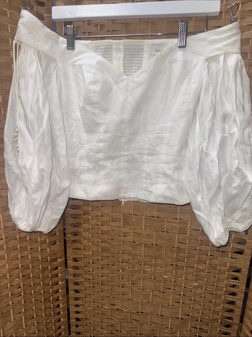 Zimmermann Linen off shoulder blouse
